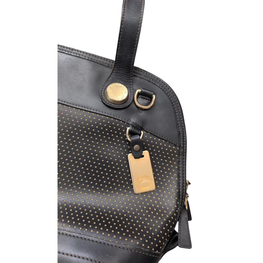 Vintage Dooney & Bourke Cabriolet Zip Satchel Black Leather - Picture 3 of 7